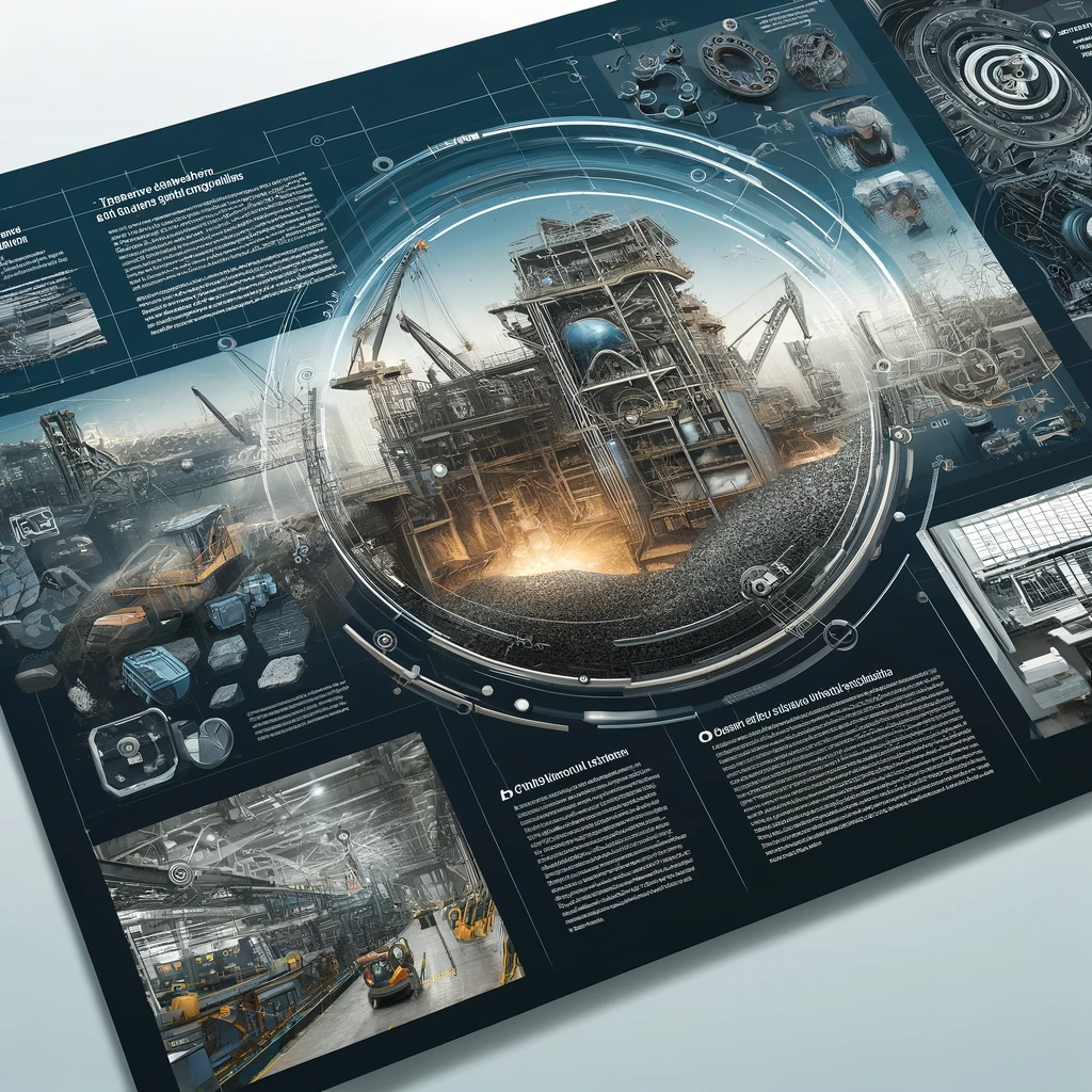 Design a visually engaging layout for an article about advanced materials and technologies in the Mining, Steel, and Metal industries